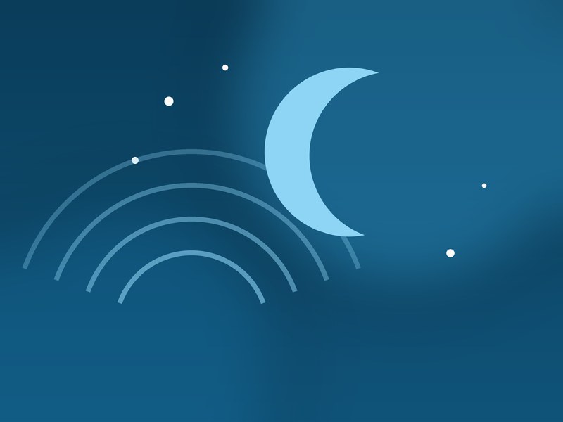 Croissant de lune et ondes apaisantes